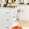 SoBuy FKW41-ST Desserte de Cuisine à roulettes Îlot Central avec Plan de Travail Extensible 2 Tiroirs et Étagères Réglables Chariot Mobile pour Cuisine ou Salle à Manger 130 x 46 (+ 25) x 91 cm