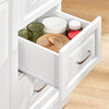 SoBuy FKW41-ST Desserte de Cuisine à roulettes Îlot Central avec Plan de Travail Extensible 2 Tiroirs et Étagères Réglables Chariot Mobile pour Cuisine ou Salle à Manger 130 x 46 (+ 25) x 91 cm