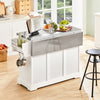 SoBuy FKW41-ST Desserte de Cuisine à roulettes Îlot Central avec Plan de Travail Extensible 2 Tiroirs et Étagères Réglables Chariot Mobile pour Cuisine ou Salle à Manger 130 x 46 (+ 25) x 91 cm