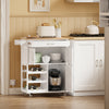 SoBuy FKW45-E-WN desserte Cuisine avec Prise, 75x37,6x86,5 cm, Cuisine et café | Avec casier à bouteilles et pieds interchangeables, desserte à roulettes cuisine avec plan de travail, MDF/PB