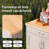 SoBuy FKW45-KA Desserte Chariot de Rangement Plateau en Bois d'Hévéa, Marron Clair