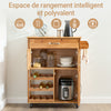Prévente SoBuy FKW45-N Meuble Cuisine à roulettes en Bois Massif avec Plan de Travail Desserte Cuisine avec Range-Bouteilles, îlot Central Compact pour Cuisine, Salle à Manger et extérieur Naturel 66×38×86 cm