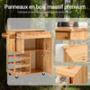 Prévente SoBuy FKW45-N Meuble Cuisine à roulettes en Bois Massif avec Plan de Travail Desserte Cuisine avec Range-Bouteilles, îlot Central Compact pour Cuisine, Salle à Manger et extérieur Naturel 66×38×86 cm