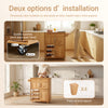 Prévente SoBuy FKW45-N Meuble Cuisine à roulettes en Bois Massif avec Plan de Travail Desserte Cuisine avec Range-Bouteilles, îlot Central Compact pour Cuisine, Salle à Manger et extérieur Naturel 66×38×86 cm