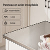 SoBuy FKW47-II-W Desserte de Cuisine à Roulettes avec Plateau Acier INOX, 1 Tiroir et 2 Étagères Ouvertes, Îlon Central Charge 70 kg – 81x45x90 cm, Blanc