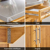 SoBuy FKW69-N Desserte de Cuisine à Roulettes avec Plan Extensible INOX 46→71cm, 2 Tiroirs et Étagères Réglables, Charge 100 kg – 115x46x92 cm, Naturel