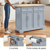SoBuy FKW71-II-HG Ìlot Cuisine Mobile avec Plan Extensible – Gain de Place, Gris