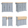SoBuy FKW71-II-HG Ìlot Cuisine Mobile avec Plan Extensible – Gain de Place, Gris