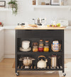 SoBuy FKW74-SCH Desserte Cuisine à roulettes Meuble Cuisine Rangement Petit Meuble de Cuisine Meuble Micro-Onde Meuble Cuisine Bas Plan de Travail Cuisine 100x60x94cm Noir