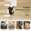 SoBuy FKW74-WN Desserte de Cuisine à Roulettes avec Plan de Travail, 2 Tiroirs et 2 Étagères, Meuble Micro-Ondes, Charge 60 kg – 100x60x94 cm, Blanc et Naturel