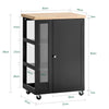 Prévente SoBuy FKW75-SCH desserte Cuisine avec roulettes et étagère latérale – Meuble de Cuisine Noir avec Porte Unique – Chariot de Service pour Rangement Cuisine et Plan de Travail Compact, 60x92x45cm