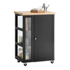 Prévente SoBuy FKW75-SCH desserte Cuisine avec roulettes et étagère latérale – Meuble de Cuisine Noir avec Porte Unique – Chariot de Service pour Rangement Cuisine et Plan de Travail Compact, 60x92x45cm