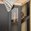 Prévente SoBuy FKW75-SCH desserte Cuisine avec roulettes et étagère latérale – Meuble de Cuisine Noir avec Porte Unique – Chariot de Service pour Rangement Cuisine et Plan de Travail Compact, 60x92x45cm