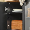 Prévente SoBuy FKW75-SCH desserte Cuisine avec roulettes et étagère latérale – Meuble de Cuisine Noir avec Porte Unique – Chariot de Service pour Rangement Cuisine et Plan de Travail Compact, 60x92x45cm