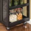 Prévente SoBuy FKW75-SCH desserte Cuisine avec roulettes et étagère latérale – Meuble de Cuisine Noir avec Porte Unique – Chariot de Service pour Rangement Cuisine et Plan de Travail Compact, 60x92x45cm