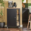 Prévente SoBuy FKW75-SCH desserte Cuisine avec roulettes et étagère latérale – Meuble de Cuisine Noir avec Porte Unique – Chariot de Service pour Rangement Cuisine et Plan de Travail Compact, 60x92x45cm