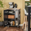Prévente SoBuy FKW75-SCH desserte Cuisine avec roulettes et étagère latérale – Meuble de Cuisine Noir avec Porte Unique – Chariot de Service pour Rangement Cuisine et Plan de Travail Compact, 60x92x45cm