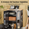Prévente SoBuy FKW75-SCH desserte Cuisine avec roulettes et étagère latérale – Meuble de Cuisine Noir avec Porte Unique – Chariot de Service pour Rangement Cuisine et Plan de Travail Compact, 60x92x45cm