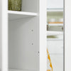 SoBuy FKW75-WN desserte Cuisine avec roulettes et étagère latérale – Meuble de Cuisine Blanc avec Porte Unique – Chariot de Service pour Rangement Cuisine et Plan de Travail Compact, 60x92x45cm
