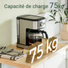 SoBuy FKW75-WN Desserte de Cuisine à Roulettes avec Placard et Étagère Latérale 3 Niveaux – Blanc/Naturel, 60 × 40 × 92 cm