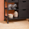 SoBuy FKW79-SCH Meuble Cuisine Desserte de Cuisine à roulettes, Desserte Rangement avec 3 Tiroirs et 1 Tablette Amovible, Meuble de Rangement Cuisine, L68xP38xH85cm,Noir