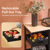 SoBuy FKW79-SCH Desserte de Cuisine sur Roulettes – 3 Tiroirs, 1 Tablette Amovible, 2 Étagères, Noir, 68×38×85 cm