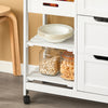 SoBuy FKW79-W Meuble Cuisine Desserte de Cuisine à roulettes, Desserte Rangement avec 3 Tiroirs et 1 Tablette Amovible, Meuble de Rangement Cuisine, L68xP38xH85cm, Blanc