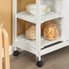SoBuy FKW79-W Meuble Cuisine Desserte de Cuisine à roulettes, Desserte Rangement avec 3 Tiroirs et 1 Tablette Amovible, Meuble de Rangement Cuisine, L68xP38xH85cm, Blanc
