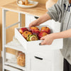 SoBuy FKW79-W Meuble Cuisine Desserte de Cuisine à roulettes, Desserte Rangement avec 3 Tiroirs et 1 Tablette Amovible, Meuble de Rangement Cuisine, L68xP38xH85cm, Blanc