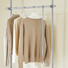 SoBuy FRG109-II-HG Tringle à Vêtements Télescopique, Portant à Vêtements Robuste, Penderie Ouverte Réglable avec Barres de Suspension pour Chambre, Dressing, Gris