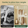 SoBuy FRG109-II-W Tringle à Vêtements Télescopique, Portant à Vêtements Robuste, Penderie Ouverte Réglable avec Barres de Suspension pour Chambre, Dressing, Blanc