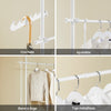 SoBuy FRG109-II-W Tringle à Vêtements Télescopique, Portant à Vêtements Robuste, Penderie Ouverte Réglable avec Barres de Suspension pour Chambre, Dressing, Blanc