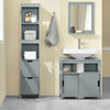 SoBuy FRG126-SG Meuble Colonne Salle de Bain Meuble de Rangement avec 4 Étagères et 2 Tiroirs Modulables Petit Salle de Bain Bois, Anti-Bascule, Gain de Place pour WC et Toilette 30x30x140
