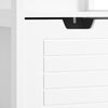 SoBuy FRG126-W Meuble Colonne de Salle de Bain Armoire Toilette Haute avec 4 étagères et 2 tiroirs 30x30x144 cm, Blanc