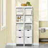 SoBuy FRG126-W Meuble Colonne de Salle de Bain Armoire Toilette Haute avec 4 étagères et 2 tiroirs 30x30x144 cm, Blanc