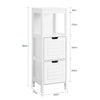 SoBuy FRG127-W Meuble Salle de Bain Commode – Petit Meuble Rangement avec 2 Paniers – Colonne Compacte pour Toilette en Bois, Armoire de Salle de Bain Moderne, Blanc, 30x89x30 cm
