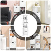 SoBuy FRG127-W Meuble Salle de Bain Commode – Petit Meuble Rangement avec 2 Paniers – Colonne Compacte pour Toilette en Bois, Armoire de Salle de Bain Moderne, Blanc, 30x89x30 cm