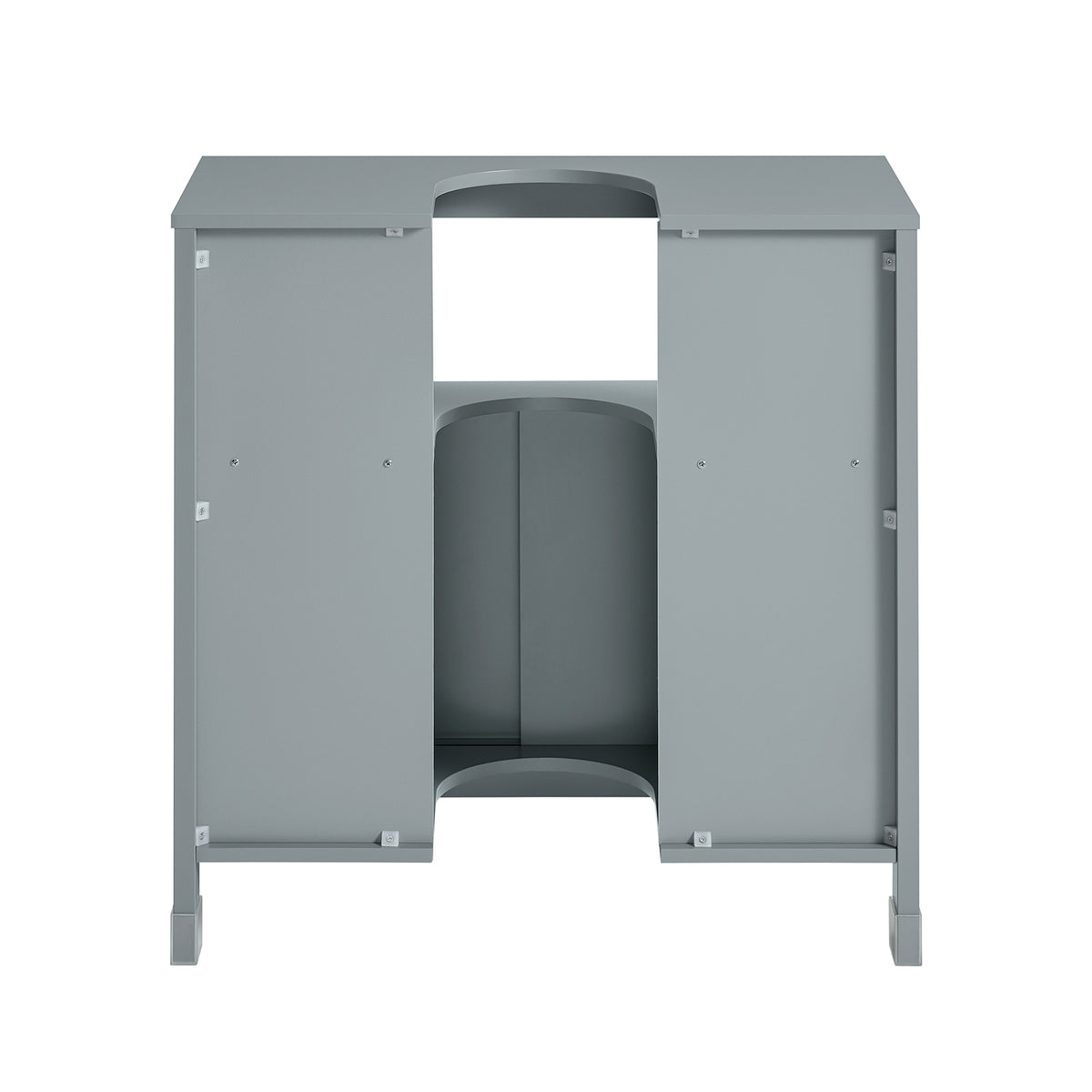 SoBuy FRG128-II-SG Meuble sous Lavabo avec Portes Coulissantes, Format Compact, Résistant à l’Humidité, pour Salle de Bain et WC – L60×P30×H60 cm, Bois, Gris
