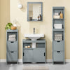 SoBuy FRG128-II-SG Meuble sous Lavabo Salle de Bain avec Portes Coulissantes - Meuble Salle de Bain et Meuble sous Vasque Compact Anti-Humidité - Rangement pour WC, Bois, 60x30x60cm, Gris