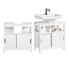 SoBuy FRG128-II-W Meuble sous Vasque avec 2 Portes Coulissantes – Découpe U Ajustable, Anti-Humidité, Blanc, 60×30×60 cm