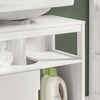 SoBuy FRG128-II-W Meuble de Salle de Bain sous Vasque avec 2 Portes Coulissantes Silencieuses, Meuble sous Lavabo, Rangement Optimisé pour Petite Surface, Anti-Humidité, Bois, Blanc, L60xP30xH60cm
