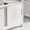 SoBuy FRG128-II-W Meuble sous Vasque avec 2 Portes Coulissantes – Découpe U Ajustable, Anti-Humidité, Blanc, 60×30×60 cm