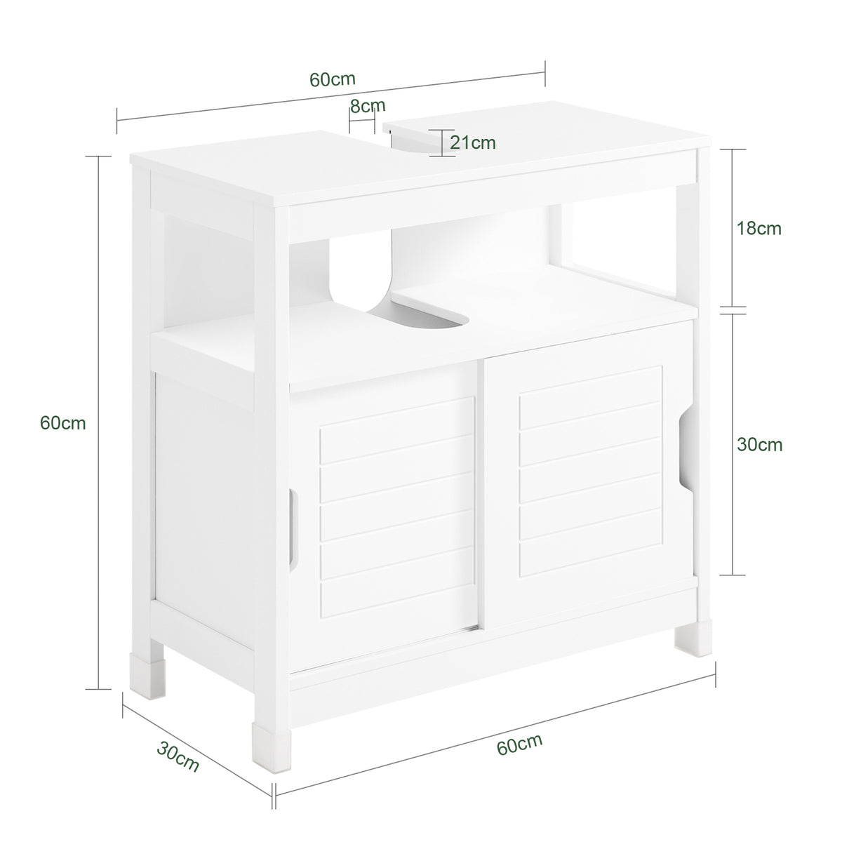 SoBuy FRG128-W Meuble Sous-Lavabo Meuble pour lavabo suspendu