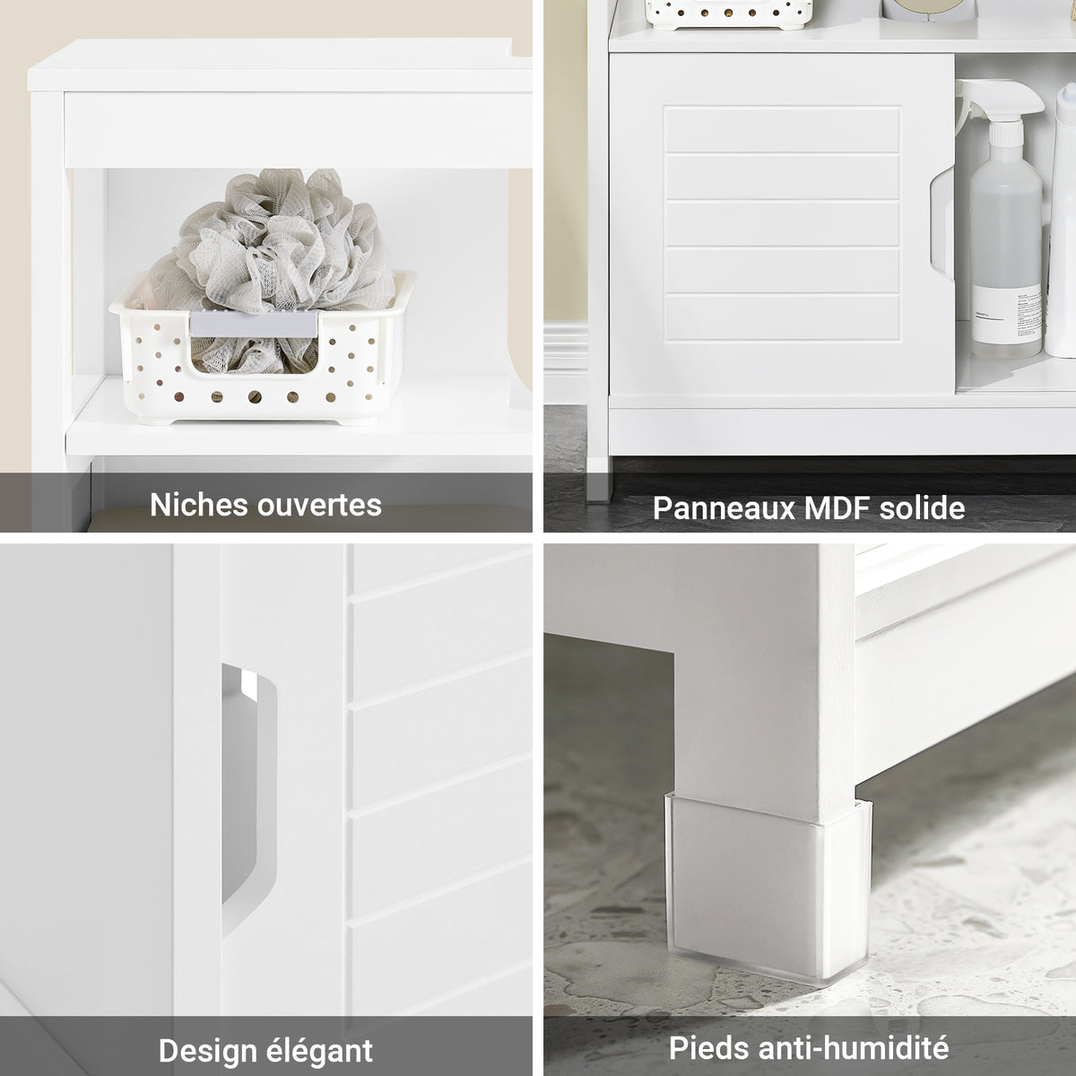 SoBuy FRG128-W Meuble Sous-Lavabo Meuble pour lavabo suspendu