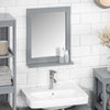 SoBuy FRG129-SG Armoire Murale Salle de Bain avec Miroir Meuble Haut Suspendu Étagère Murale de Rangement Compacte Idéal pour Salle de Bain, WC, Buanderie Gris Clair 40x49x10cm