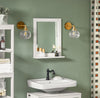SoBuy FRG129-W Armoire Murale Salle de Bain avec Miroir Meuble Haut Suspendu Étagère Murale de Rangement Compacte Idéal pour Salle de Bain, WC, Buanderie Blanc 40x49x10cm