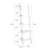 SoBuy FRG17-W Étagère murale style échelle 5 niveaux Bibliothèque Étagère échelle