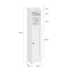 SoBuy FRG177-II-W Meuble Salle de Bain 20 cm de Largeur sur Pied avec Support Papier et Porte - Petit Meuble WC Rangement Gain de Place Blanc