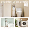 SoBuy FRG177-II-W Meuble Salle de Bain 20 cm de Largeur sur Pied avec Support Papier et Porte - Petit Meuble WC Rangement Gain de Place Blanc