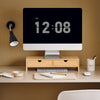 SoBuy FRG198-N Support d'écran d'ordinateur de Support de Moniteur de bambou avec 2 Tiroirs